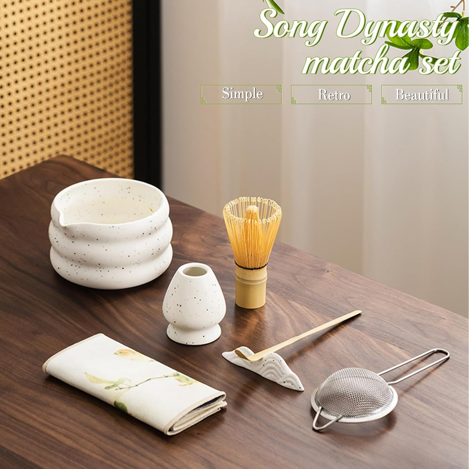 Sibeixiumatcha Mixer Set, 7 Matcha Sets, Japanese Matcha Set, Matcha Tea Set for Making Breakfast/Matcha Latte, Matcha Mixer and Bowl and All Accessories, Matcha Lovers/Friends/Family image number 4