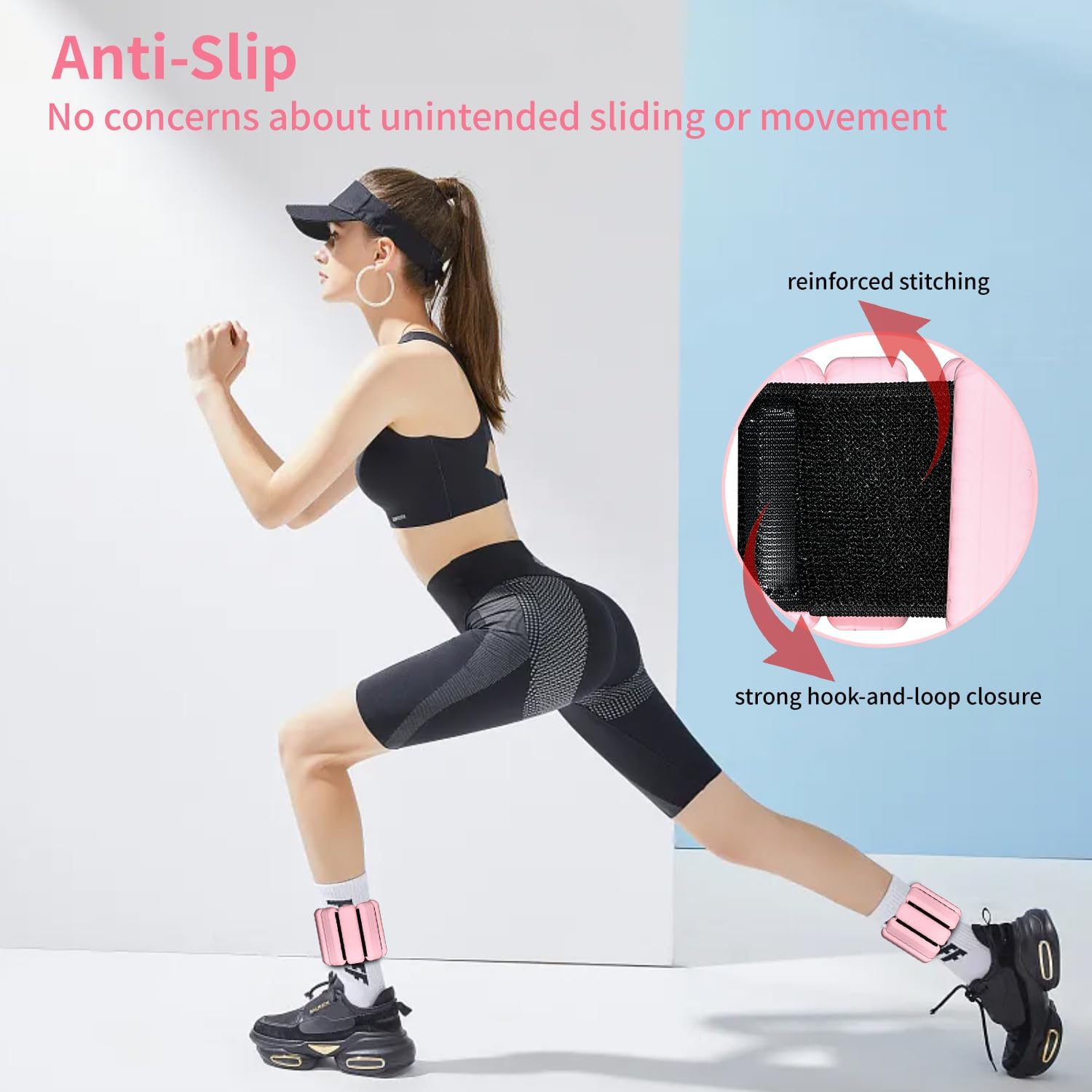 Topesct Adjustable Wrist Weights - Set of 2 (1Lb Each) | Durable Wearable Wrist & Ankle Weights Bracelet for Yoga, Dance, Barre, Pilates, Cardio, Aerobics, Walking image number 2