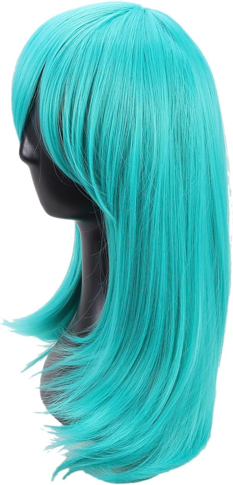 Women'S Long Straight Royal Blue Cosplay Wig（17.7Inch，Green Onion）