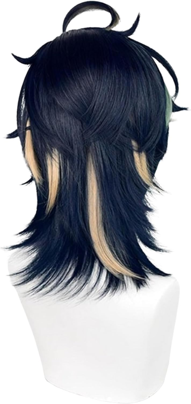 OSIAS Kinich Wig Short Dark Bule Mixed with Yellow and Green with Braids Synthetic Heat Resistant Hair image number 4