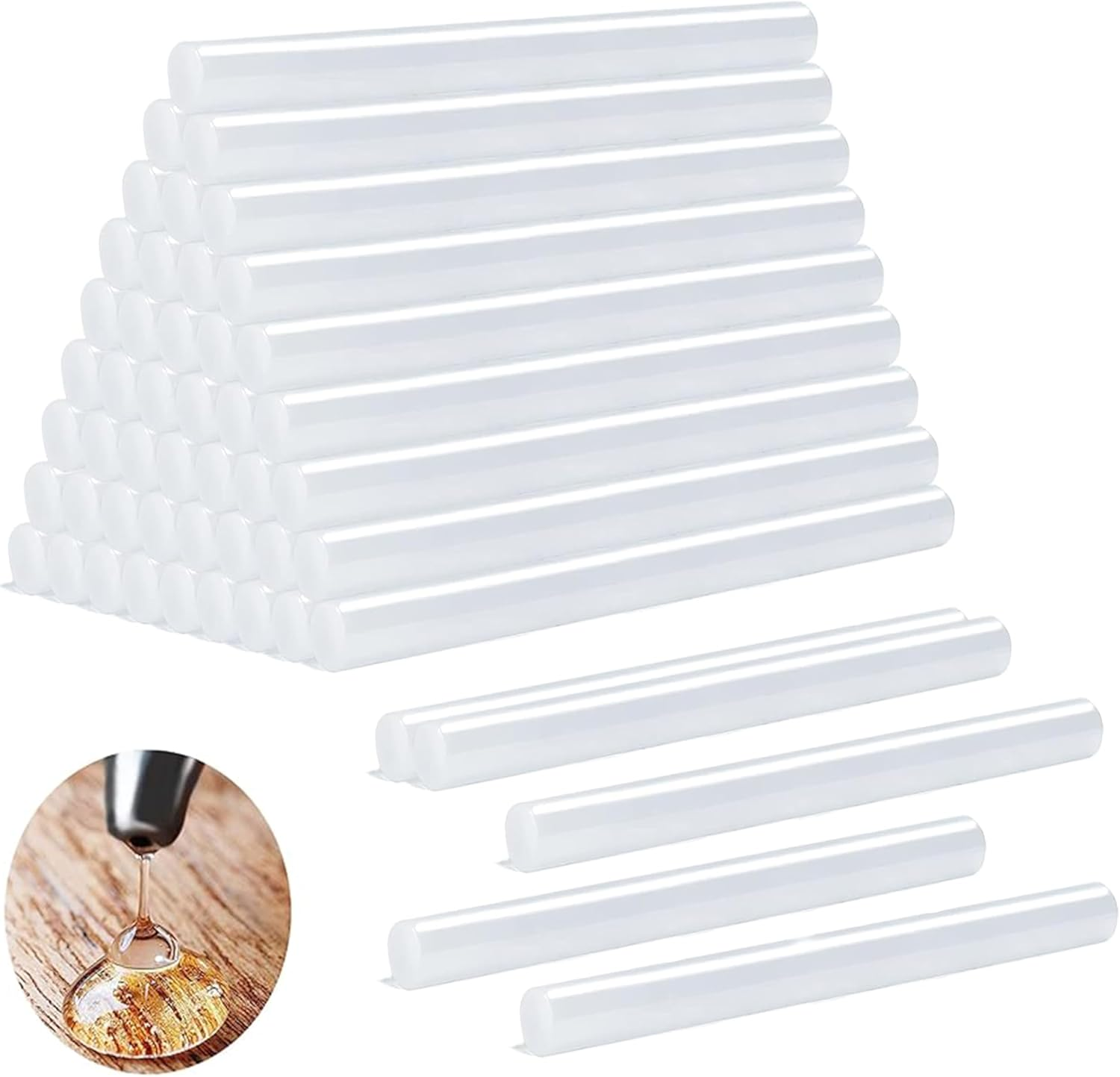 50 Pcs Hot Glue Sticks,Dent Repair Tool Glue Gun Sticks,High Temperature Resistant White Transparent Glue Stick for Art,Craft,Diy and Most Gluing Projects,Compatible with Most Hot Glue Guns image number 2