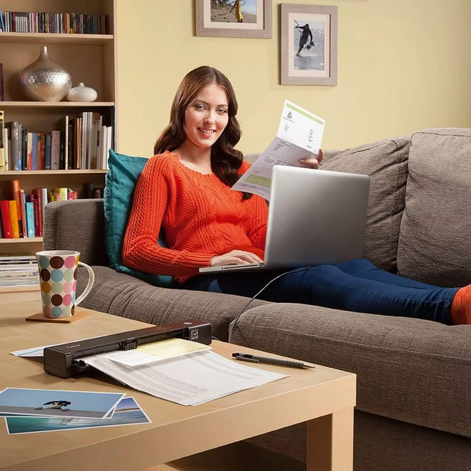 Canon P-208II Portable A4 Document Scanner, USB Mobile Document Scanner Duplex, Double Sided Scanning, Home Scanner, Plug & Play, 10X Automatic Document Feeder, Windows/Mac - Black image number 6