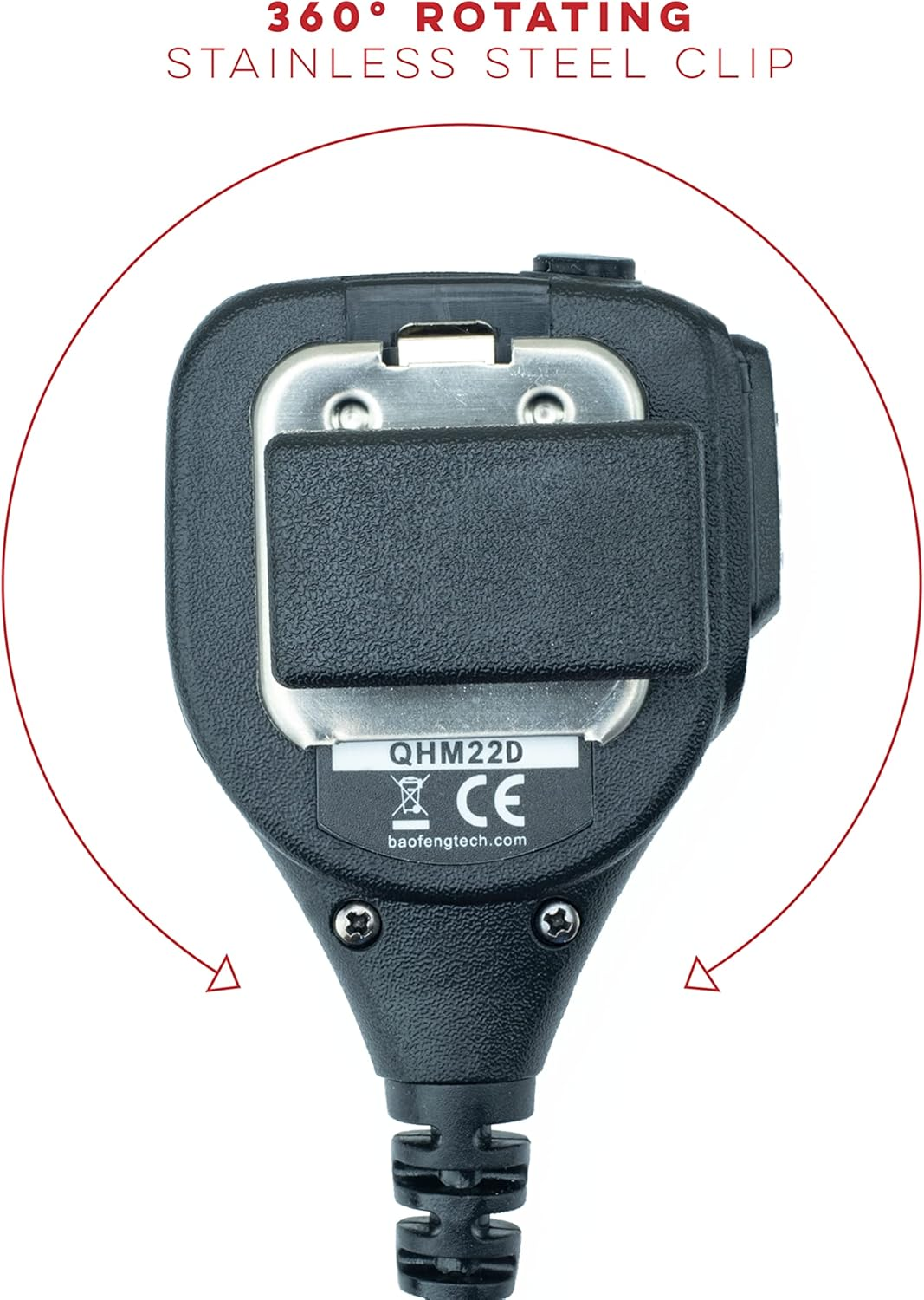 BTECH QHM22D Dual Push-To-Talk (PTT) Speaker Mic, Platinum Series IP54 Rainproof Shoulder Mic for Baofeng, BTECH, Kenwood Radios image number 1