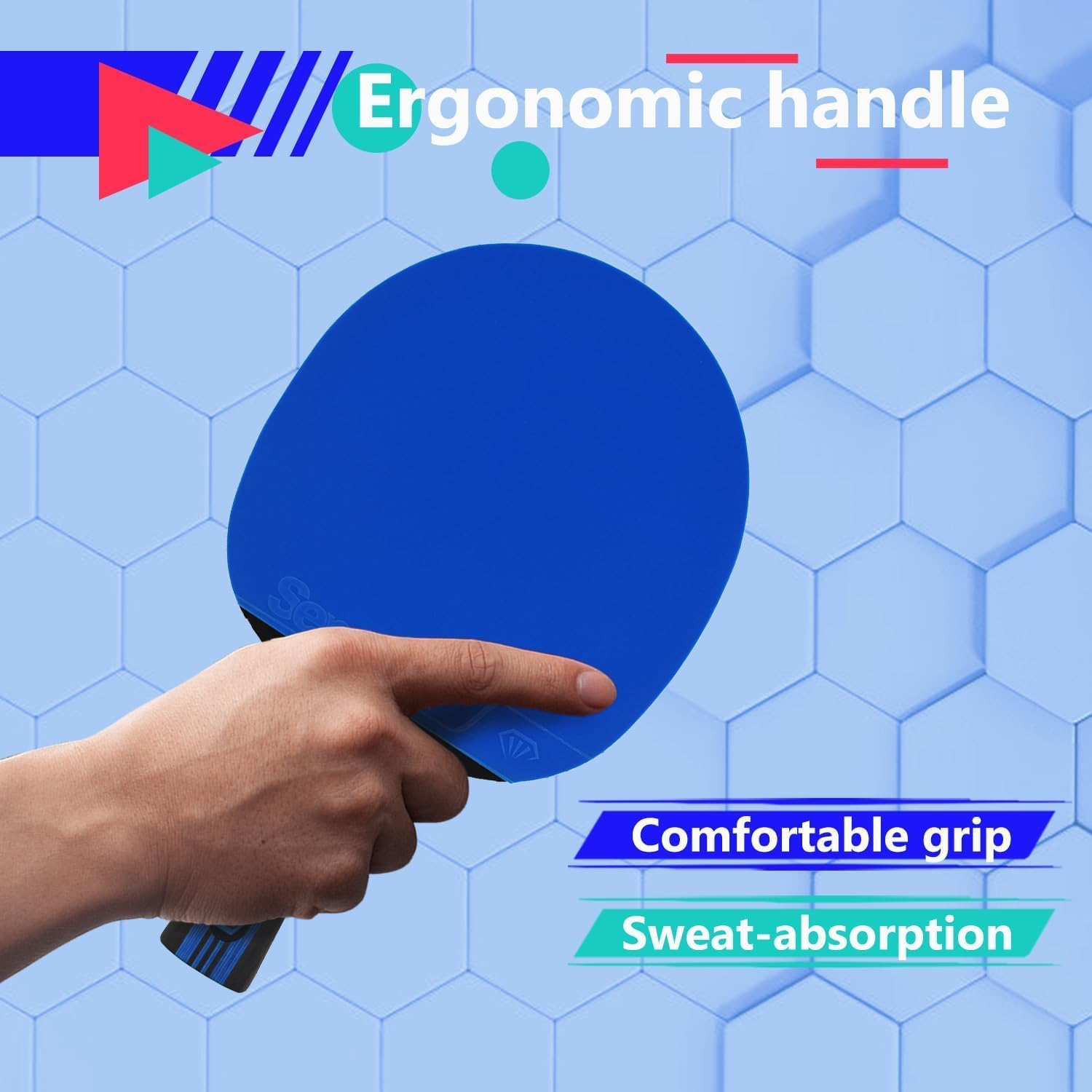 Senston Ping-Pong Paddle Table Tennis Paddle for Entertainment or Competition - Ping-Pong Racket with Advanced Speed, Control and Spin-Blue image number 3