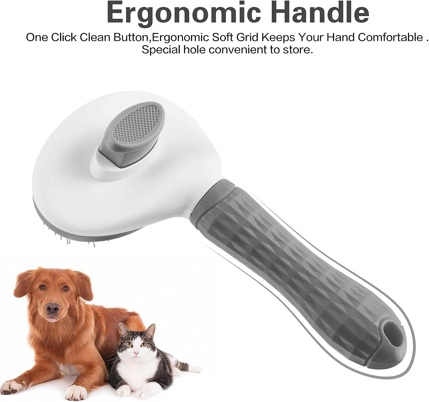 Cat Brush Dog Brush with Release Button for Shedding, Self Cleaning Cat Comb Hair Brush for Indoor Cats, Dog Deshedding Brush Grooming Kit, image number 1