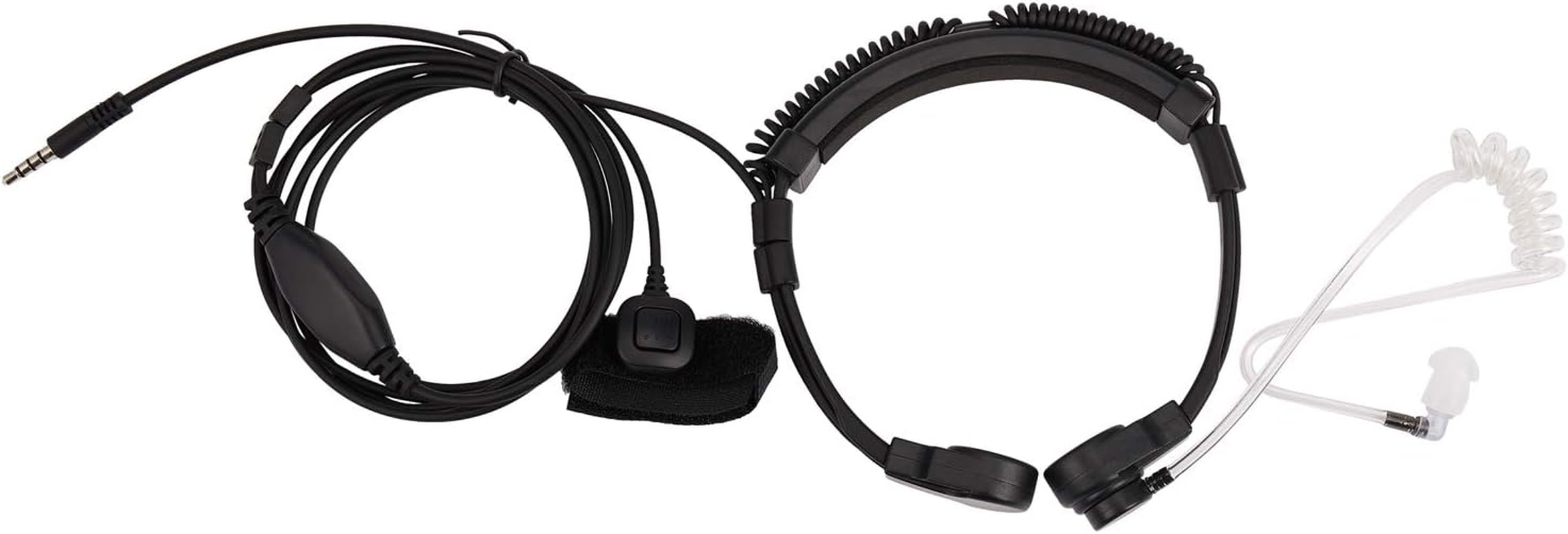 Bjworeye 3.5Mm Adjustable Throat Mic Microphone Covert Acoustic Tube Earpiece Headset with Finger PTT for Android Mobile Phone image number 1