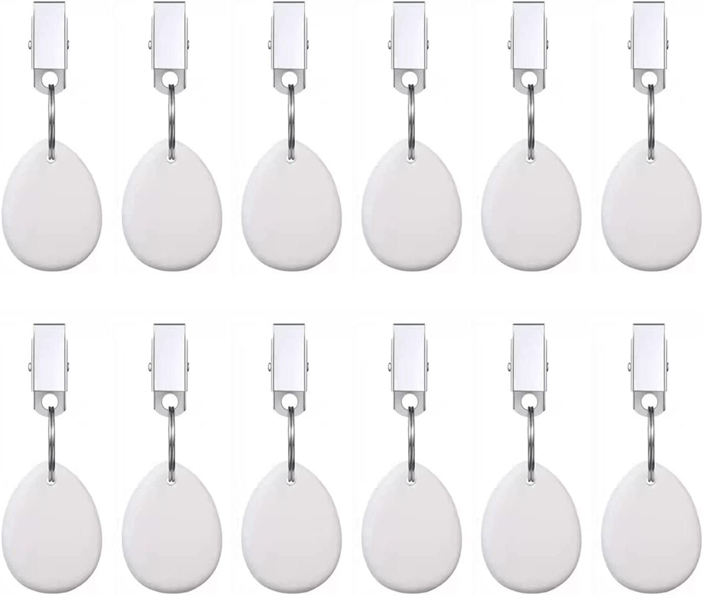 Aulufft 12 Pieces Tablecloth Weights Teardrop Shape Table Cover Weights Stone Tablecloth Weights Hangers with Metal Clip Tablecloth Pendants for Outdoor Picnic Family Dinner Table Cloth Decoration image number 4