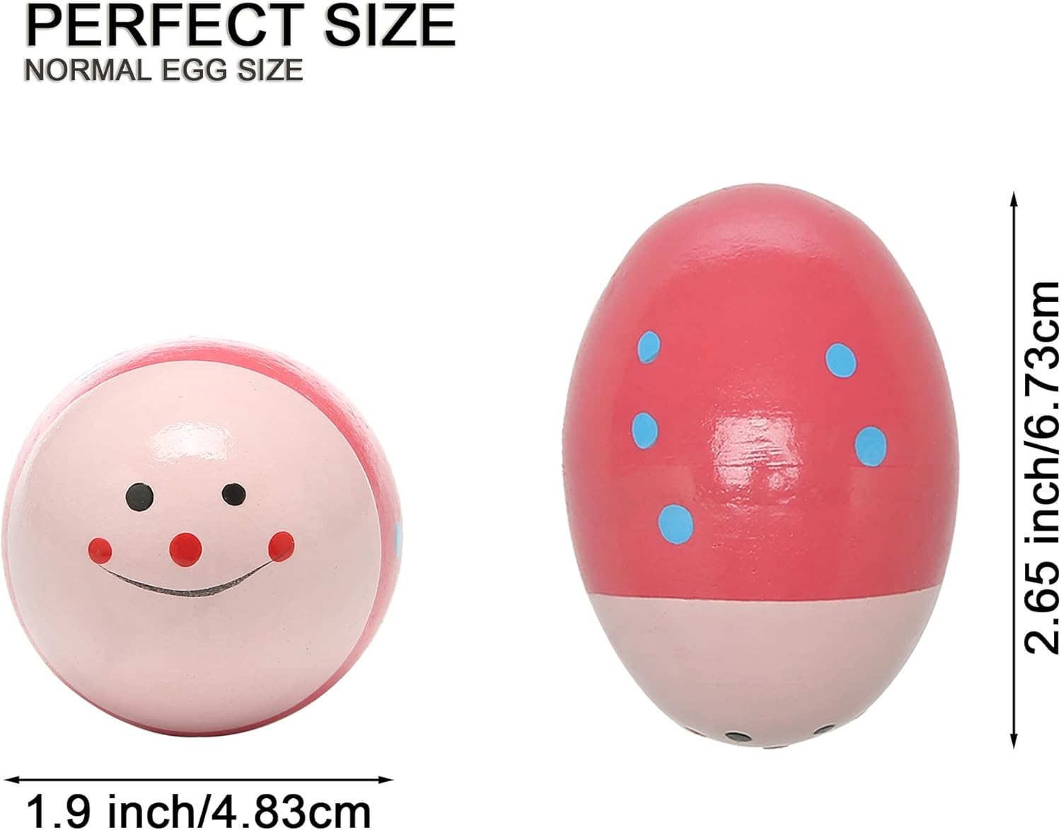 6Pcs Wooden Egg Shakers Hand Musical Maracas Percussion Instruments - Multicolour 12 Pcs image number 5