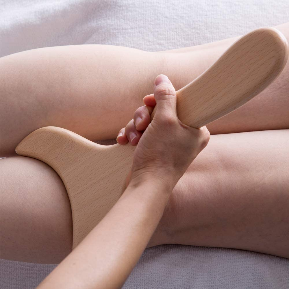 Wooden Gua Sha Tools Professional Lymphatic Drainage Tool Wood Therapy Massage Tools for Maderoterapia (Burlywood) image number 4
