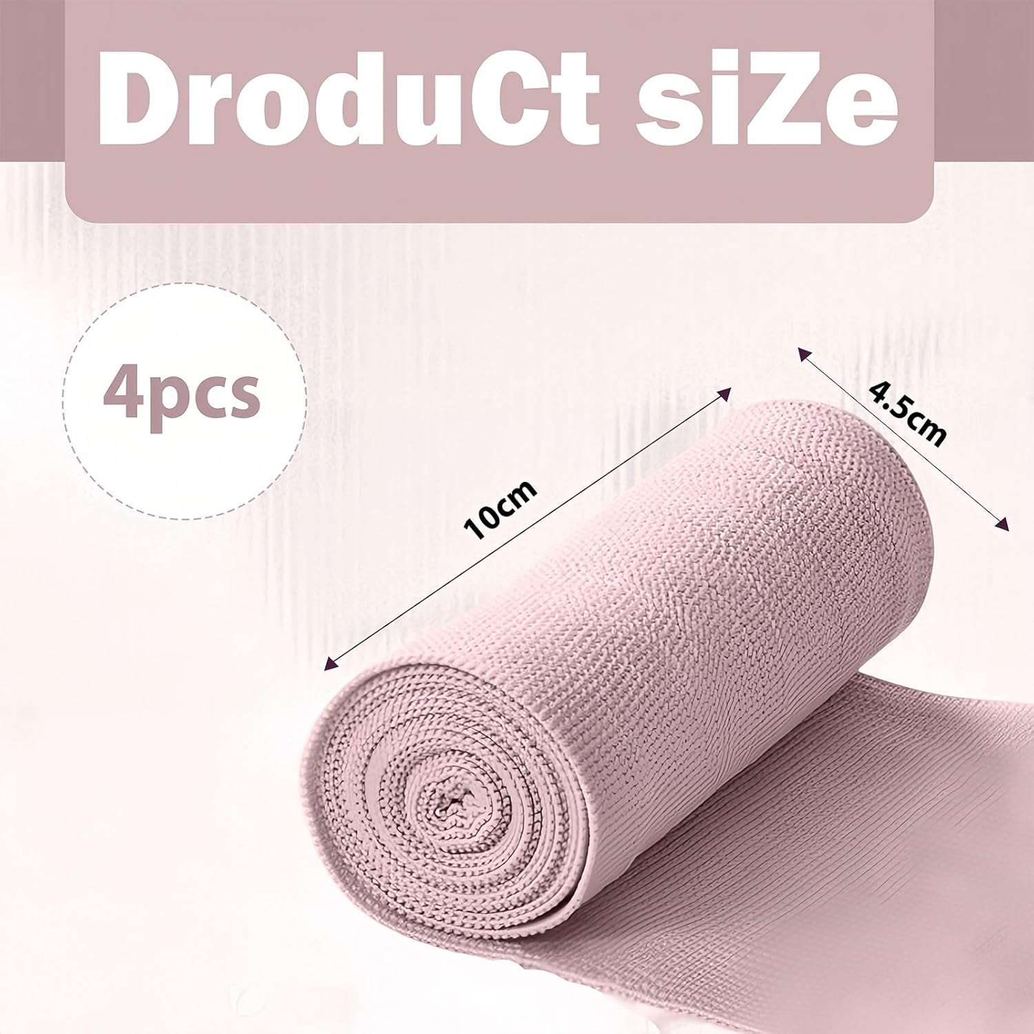 4 Pcs Compression Bandage Wrap 10CM X 4.5M, Breathable Elastic Sport Support Bandage Wrap for Knee, Ankle, Wrist, Legs & Arms - Ideal for Athletes & Injury Recovery image number 4