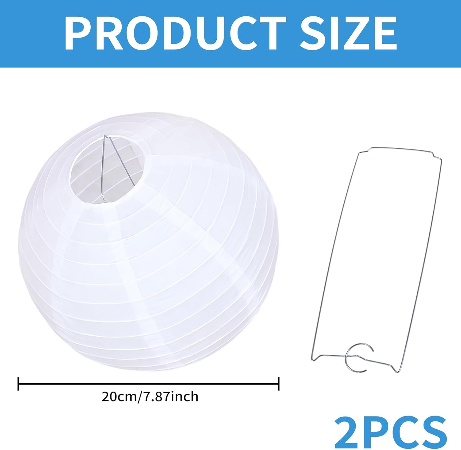 Pack of 2 Lampshade Paper round Lanterns White Paper Lampshade 20 Cm Paper Lantern Paper Lantern Classic Bamboo Style Ribbed Lampshade Decoration for Party Garden Wedding Birthday Decoration image number 1