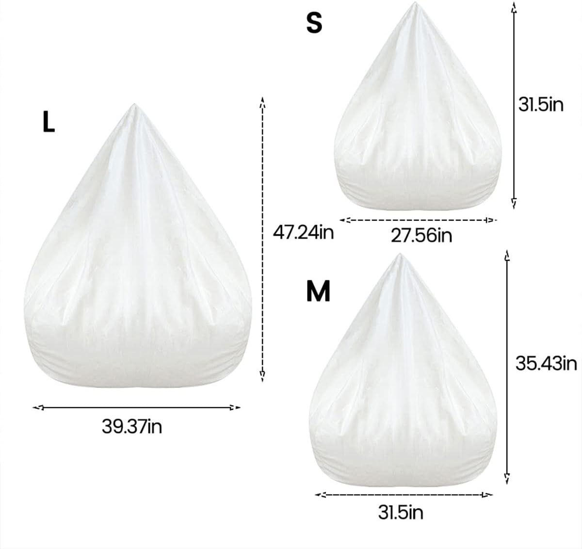 ZJMCAJY Bean Bag Cover, Easy Cleaning Inner Liner, Removable Washable Fit 100X120Cm, Zipper Opening, No Filler (1Pcs 100X120Cm) image number 1