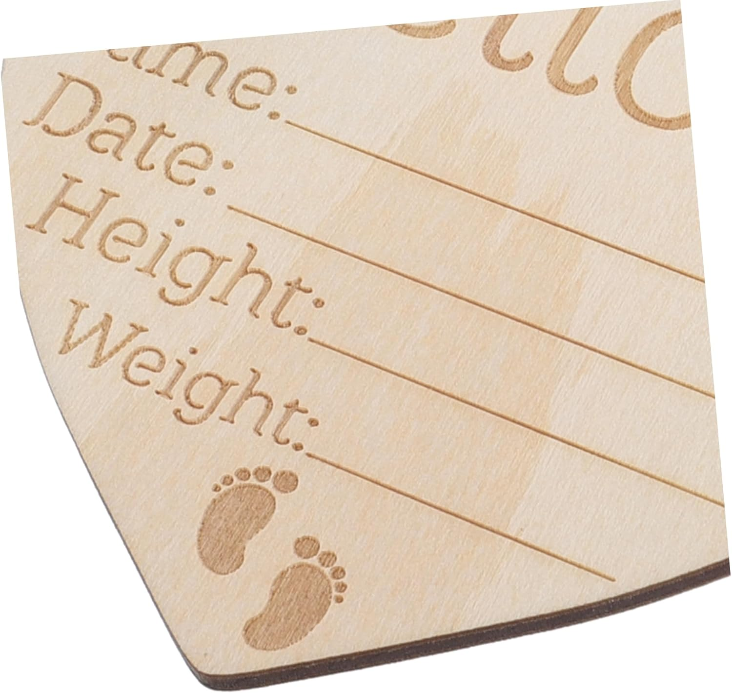 Kisangel 3 Pcs Newborn Logo Announcement Sign Birth Sign Heart Name Signs Arrival Sign Sealed Oh Nursery Birth Announcement Sign Wooden Khaki image number 3