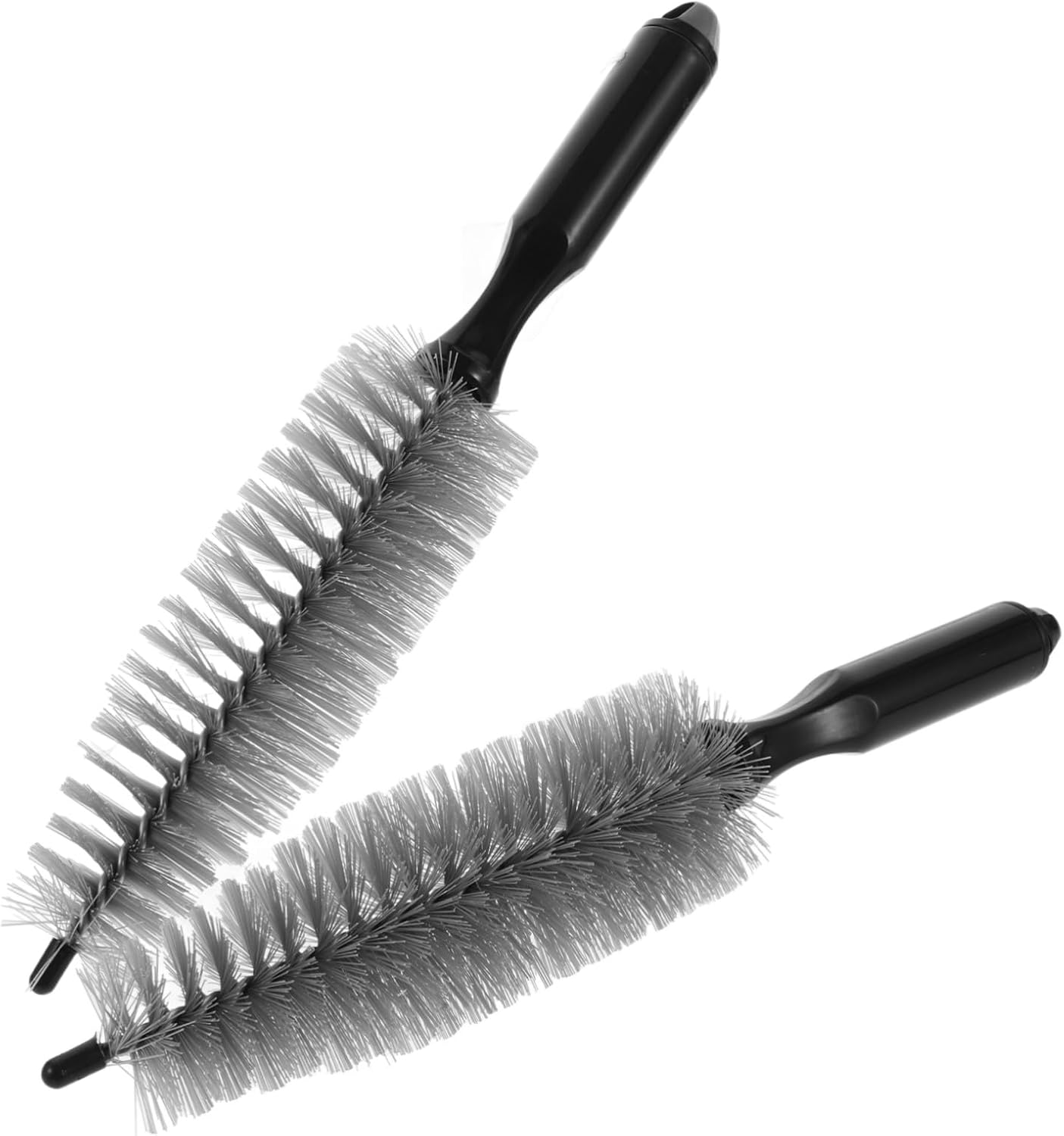BRIGHTFUFU Car Wheel Rim Cleaning Brush Kit 2Pcs Automotive Carpet Scrubber with Exhaust and Floor Mat Cleaner for Motorcycle and Car Detailing