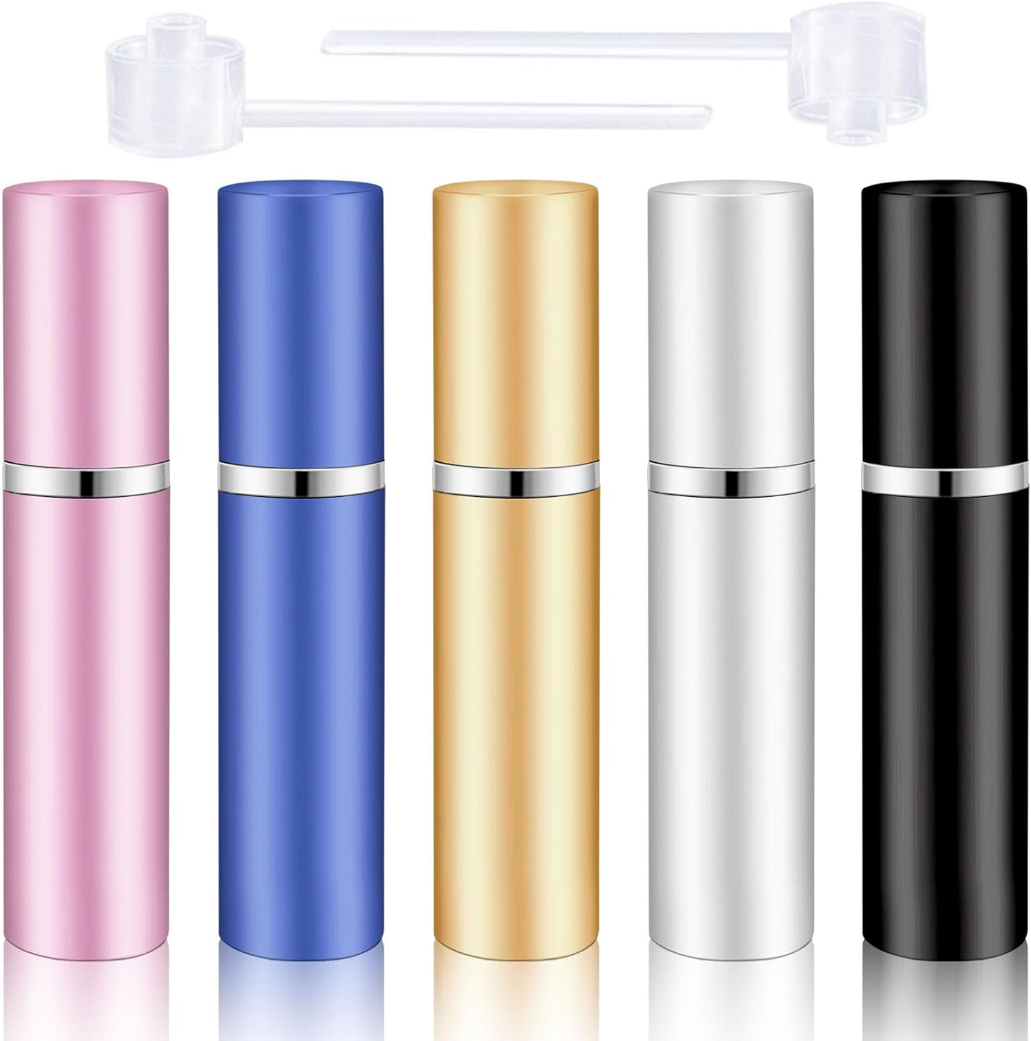 Awumbuk Pack of 5 Perfume Atomisers, Portable Perfume Atomiser for on the Go 5 Ml Perfume Bottle, Leak-Proof Mini Spray Bottle, Travel Fragrance Perfume Travel Bottle image number 4