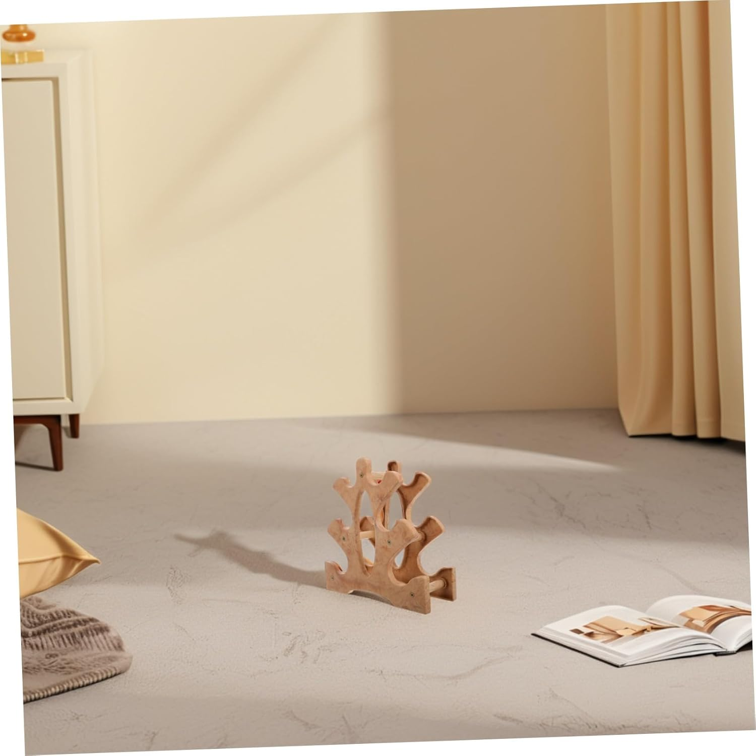 HONITANO Dumbbell Rack Stand Wall-Mount Weight Holder Bracket for Home Storage for Various Dumbbell Easy Assembly and Portable Fitness Equipment Organizer in Khaki image number 5