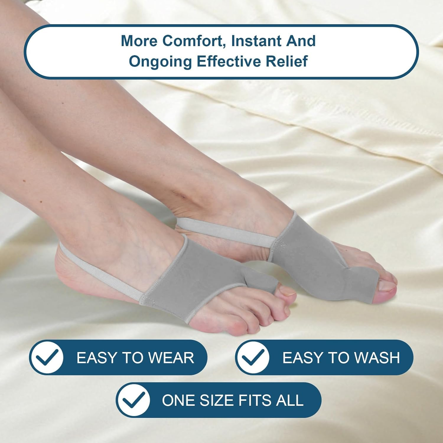 Bunion Corrector for Women Big Toe, Bunion Corrector for Men Hallux Valgus Pain Relief, Big Toe Separator, Comfortable, Breathable & Non-Slip Hammer Toe Straightener, Day/Night Support（2Pcs ） image number 3