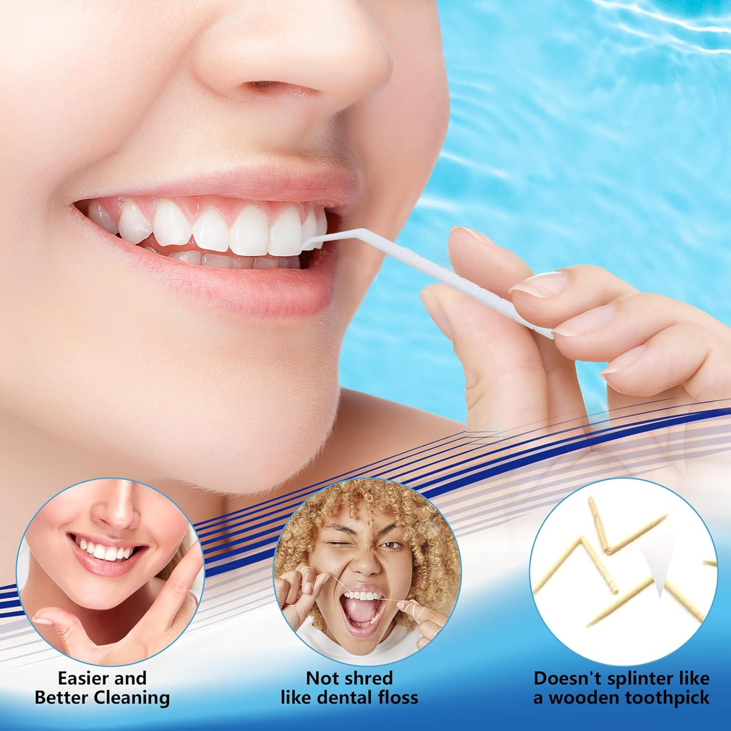 Interdental Toothpicks, Disposable Plastic Curved Hook Toothpicks, Ultra Teeth Cleaning Tool for Daily Care of Removes Plaque and Debris between Your Teeth (3 Pack) image number 6