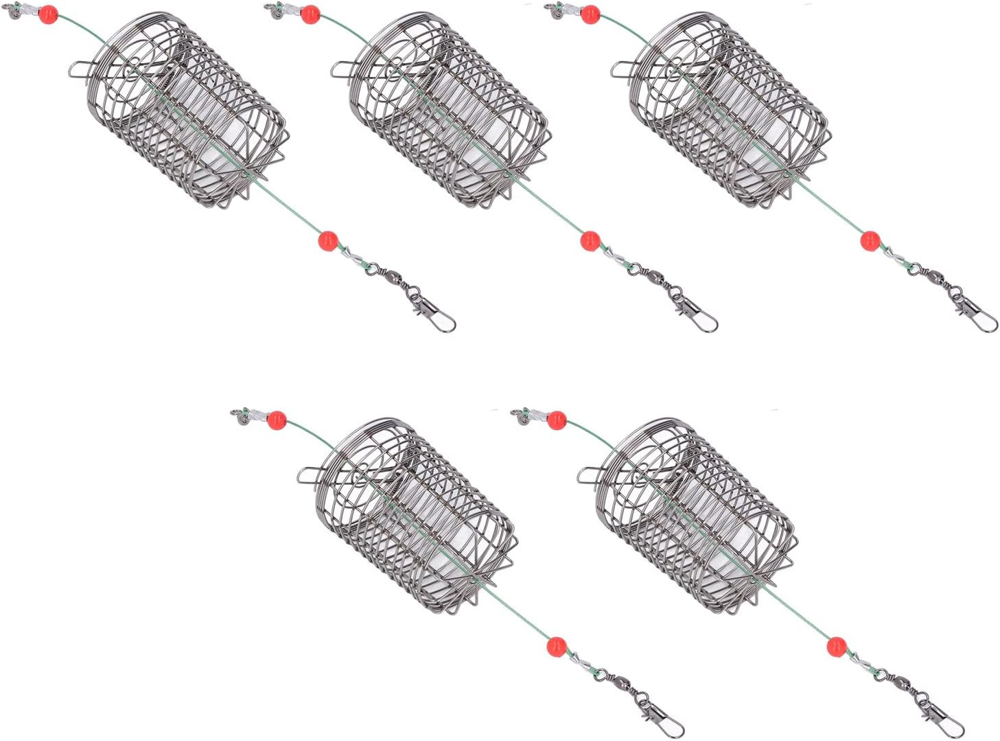 Fishing Bait Cage Basket, Stainless Steel Compact Fishing Lure Cage for River for Crab (M) image number 3