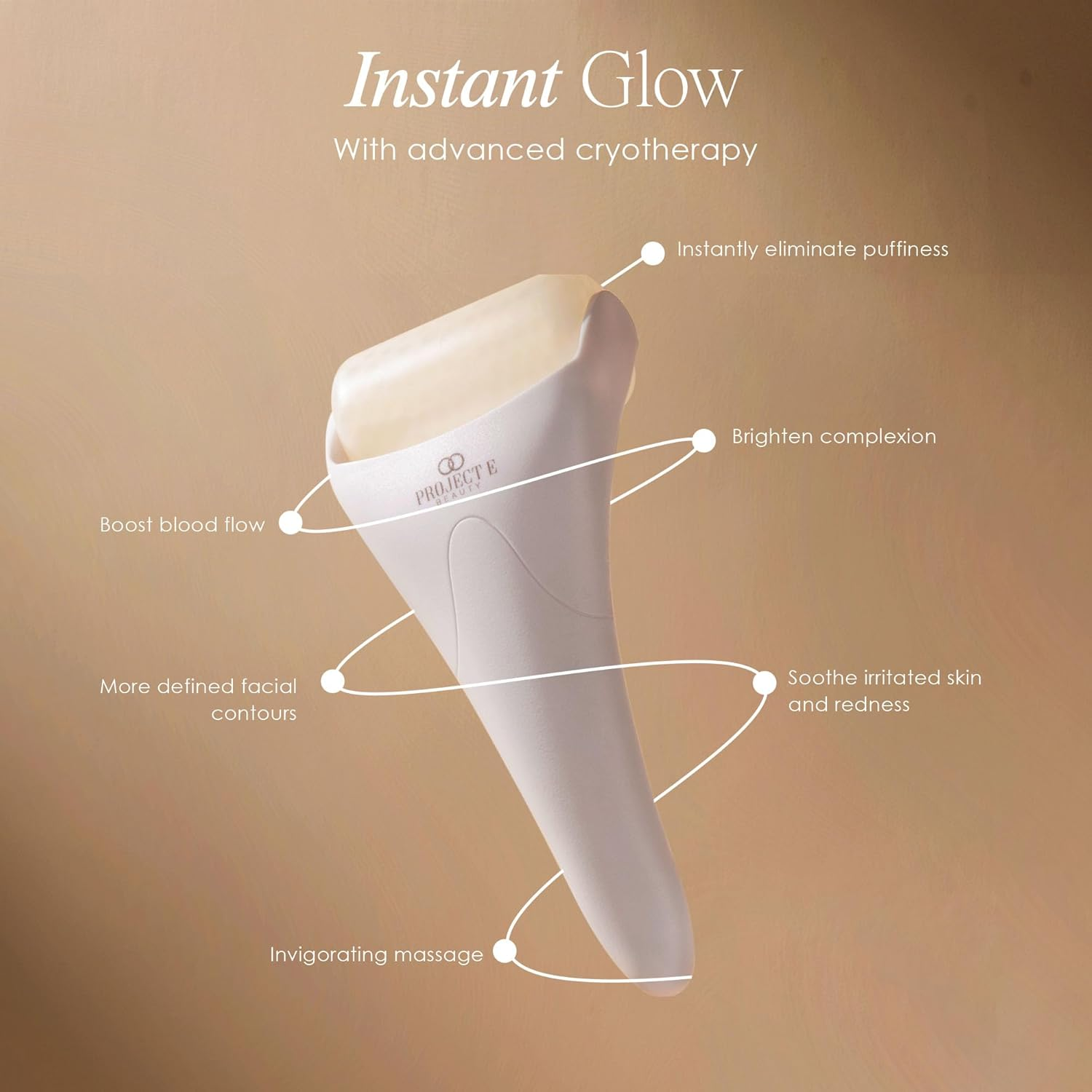 Ice Roller Cold Therapy by Project E Beauty | Reduce Puffiness & Dark Circles | Tightens & Firms| Diminish Fine Lines | Brighten Skin | Pain Relief | Muscle Soreness | Redness image number 4