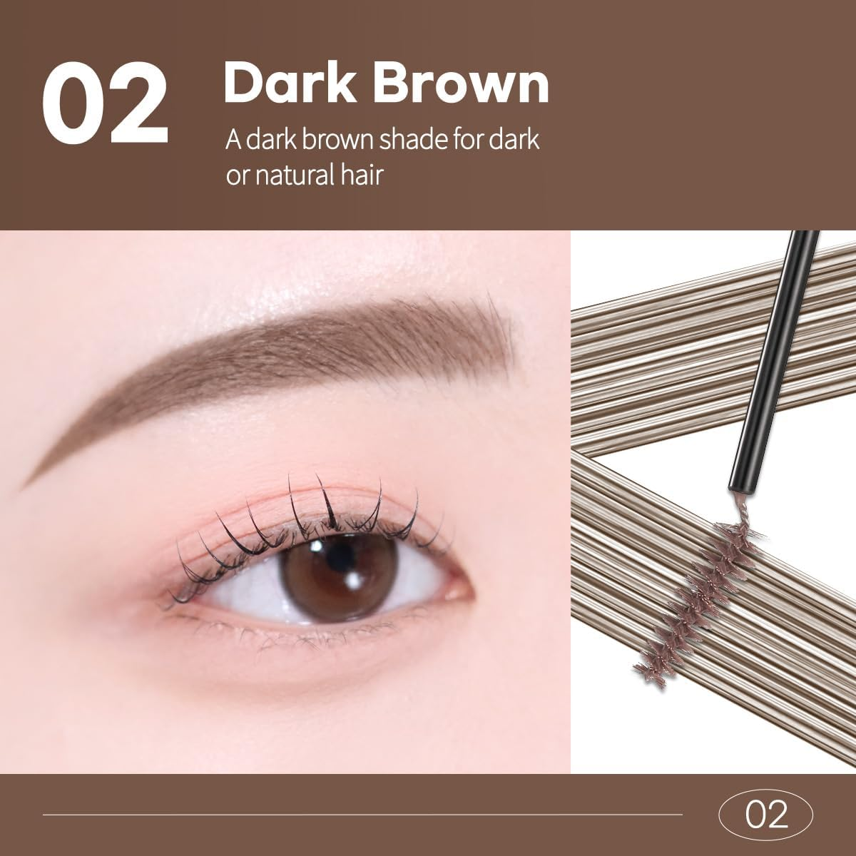 Peripera Speedy Skinny Browcara, 02 Dark Brown image number 1