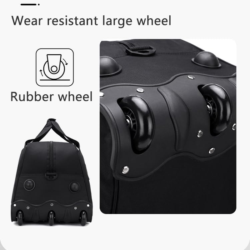 Duffle Bag with Wheels & Backpack MAX 55L Durable Rolling Luggage with Inline Skate Wheels, for Men Women Heavy Duty Foldable Collapsible image number 2