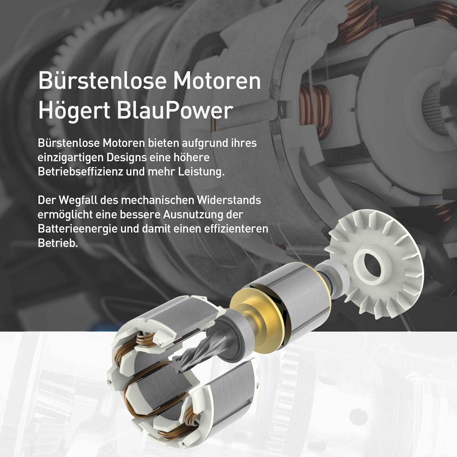 H&Ouml;GERT TECHNIK Cordless Angle Grinder 125 Mm, 18 V Brushless Motor, 8000 Rpm, Tool-Free Protective Devices, Two-Stage Switch, Metal Gear + Promo 2.0 Ah image number 4