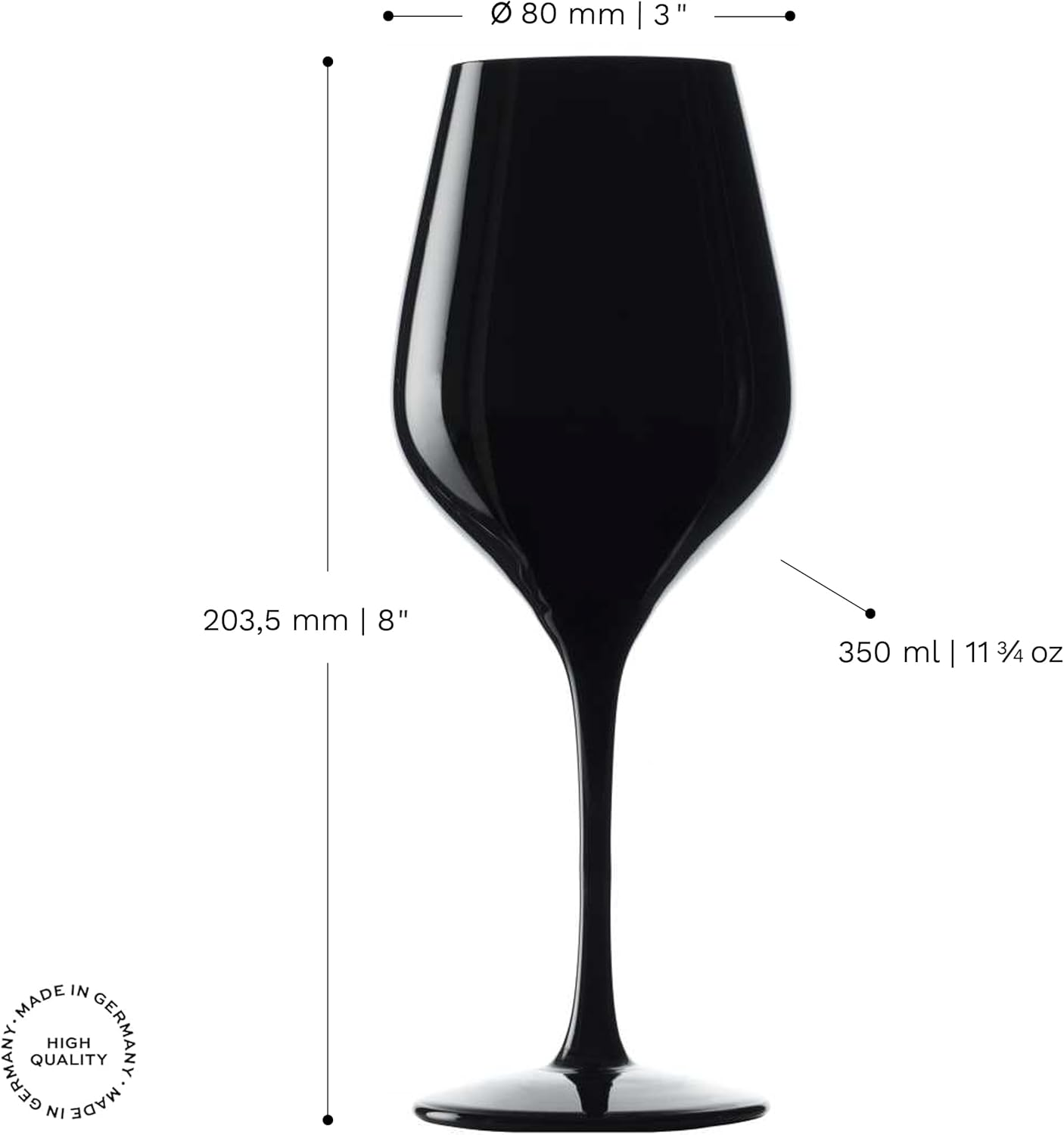 St&ouml;lzle Lausitz Exquisite Tasting Glass 350 Ml I Tasting Glass Set of 6 I Blind Tasting Glass I Special Glasses I for Wine Tastings Red Wines & White Wines I Dishwasher Safe (Black) image number 5