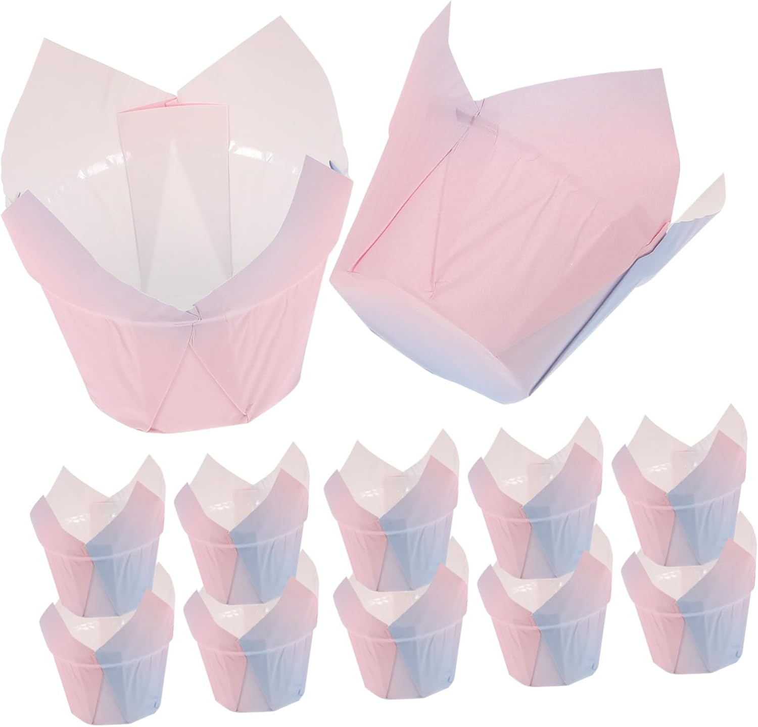 50 Pack Tulip Cupcake Liners Baking Cups Paper Muffin Liners Elegant for Celebrations Baking Needs image number 3