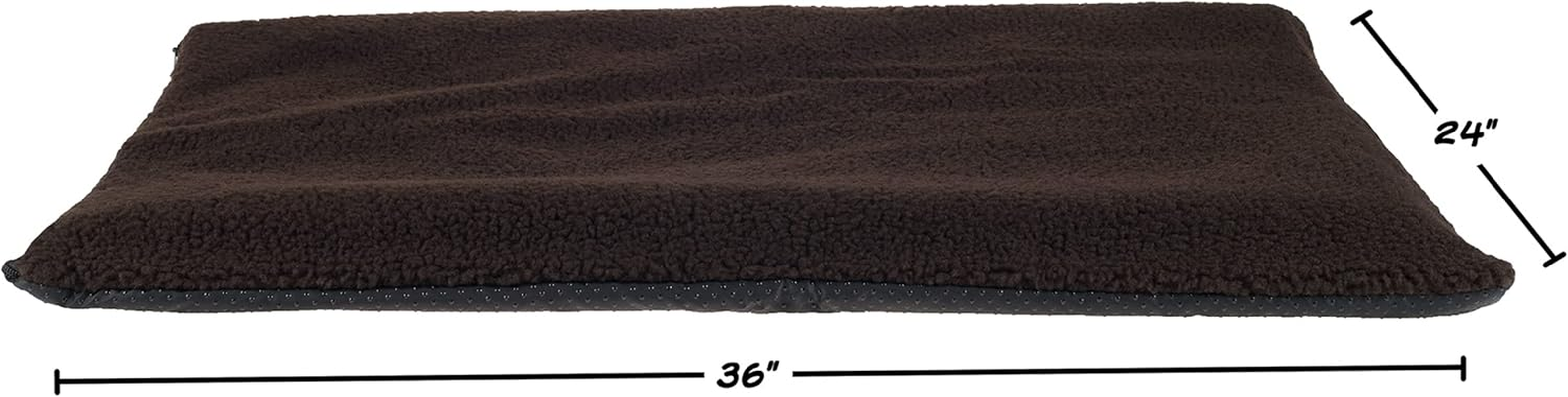 Self-Warming Cat Bed - 36X24 Thermal Pet Mat, Bed Liner, or Self-Warming Crate Pad with Soft Sherpa Top for Dogs, Cats, Pets by PETMAKER (Brown)