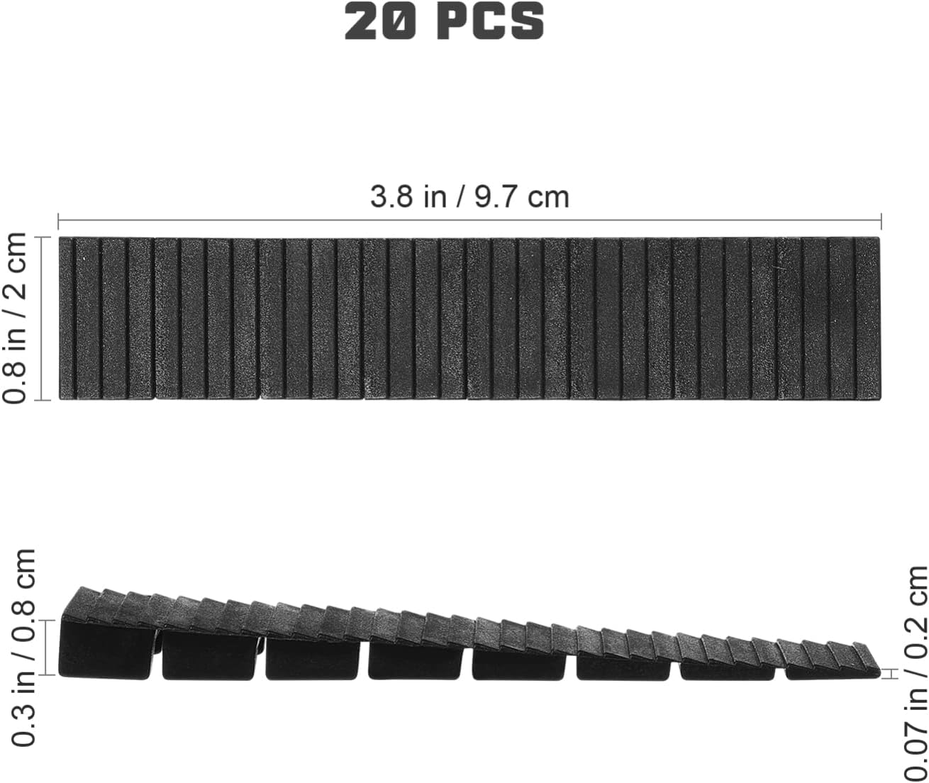 TEHAUX Furniture Leveling Shims, Plastic Level Wedge Anti-Slip Bed Shims Wedge Levelers for Home Improvement Leveling Bookcases, Sofas, Tables, Bookshelves, 20Pcs