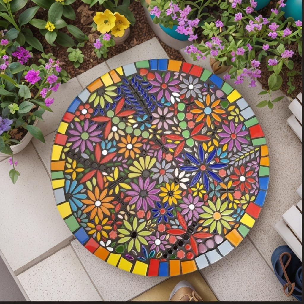 Petal Ceramic Mosaic Tiles for Crafts, 454G Mosaic Tiles Ceramic,Floral Mosaic Craft Supplies for Garden Spring Decoration image number 4