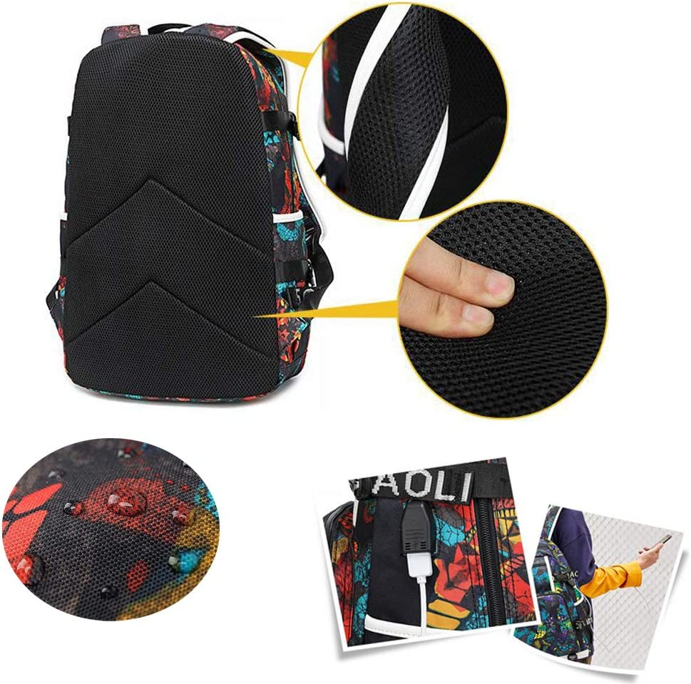 Basketball Legend Never Ends Multifunction Backpack Travel Daypacks Fans Bookbag for Men Women (Red - Bryant Pattern 4) image number 3