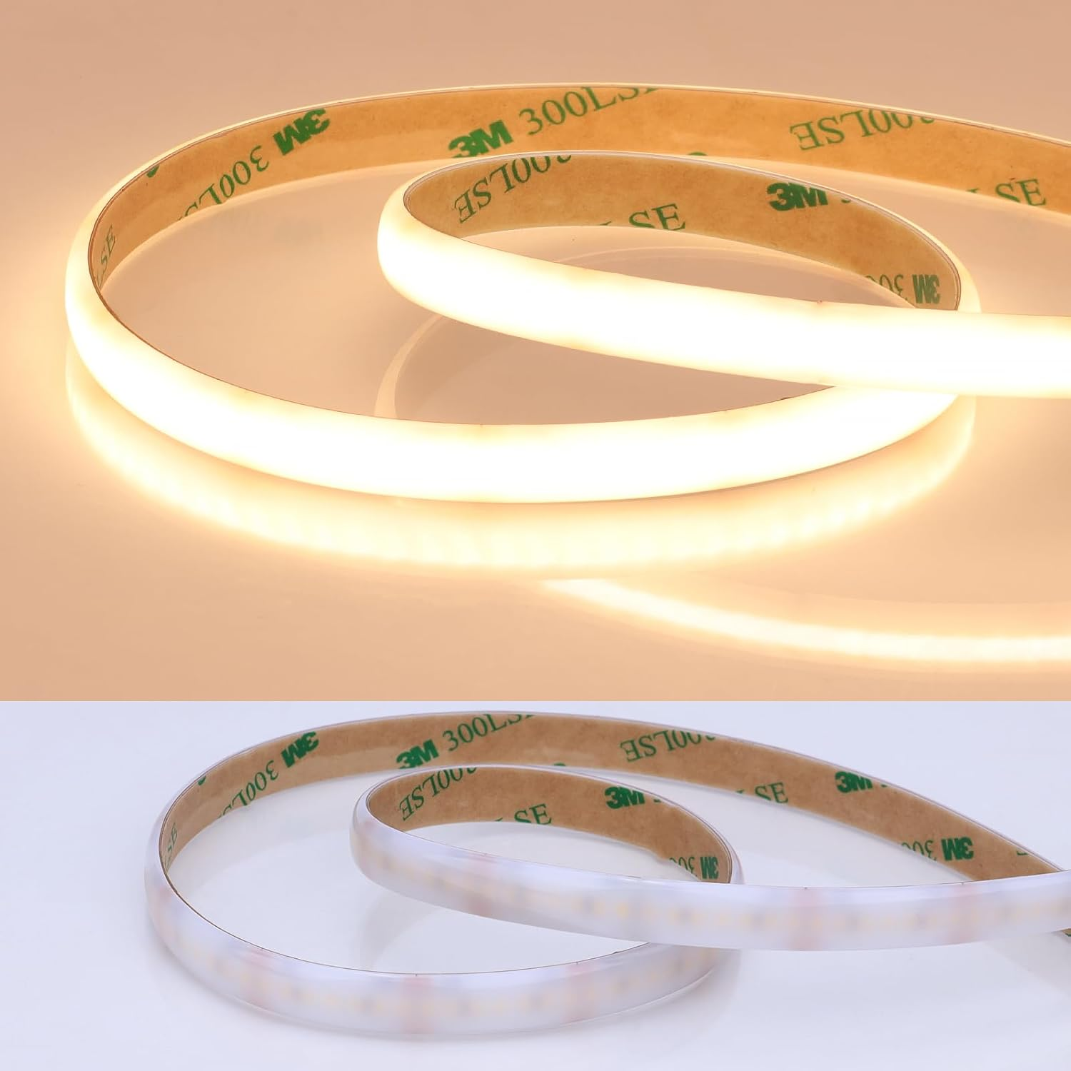 JOYLIT 24 V Diffuse LED Strip 5 M 3000 K Warm White Waterproof Invisible Leds, CE UL PRO 280Leds/M 20W/M 8600LM Super Bright without Dots LED Strip, CRI 92+ Dimmable Strip LED (Requires 24 V 5 a Power image number 2