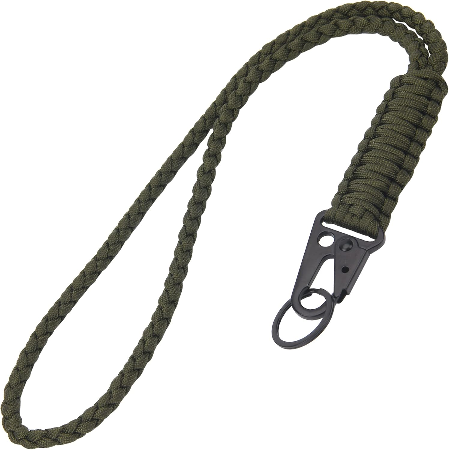Heavy Duty Paracord Lanyard Keychain, Paracord Necklace Cell Phone Keychain Whistles Wrist Braided