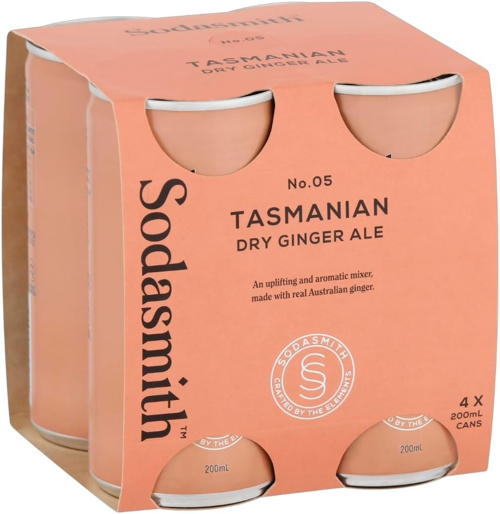 Sodasmith No 05 Dry Ginger Ale, Premium Soft Drink, Sparkling Mixer, All Natural Ingredients, 200Ml (Case of 24 Cans) image number 2