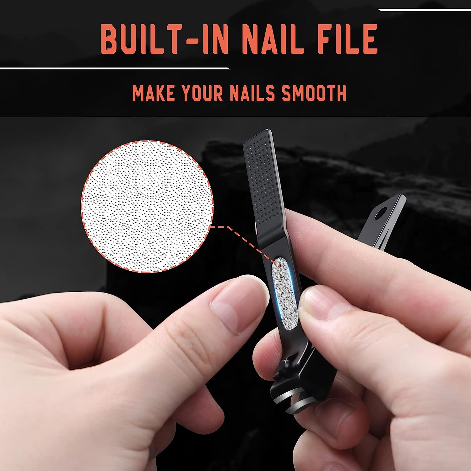 BEZOX Nail Clippers Set of 2 - Stainless Steel Fingernail Clipper and Toenail Clippers for Men and Women image number 5