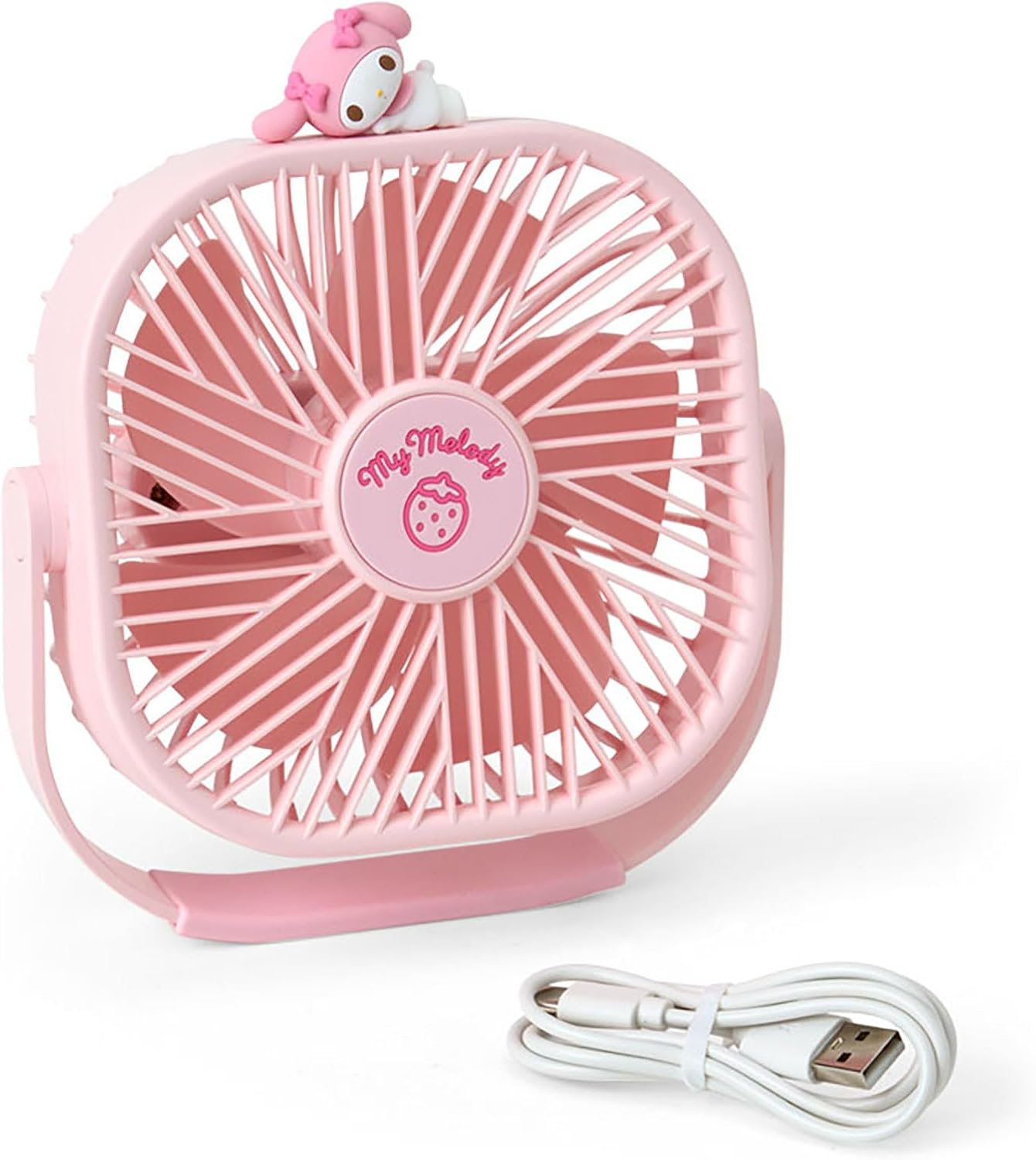 Sanrio 641863 Hello Kitty Desktop Fan, Body: ABS Resin, Blades: Polycarbonate, Character Part, Anti-Slip: Silicone Rubber, 3 Levels of Air Flow Adjustment, Desk, Ages 15 and Up