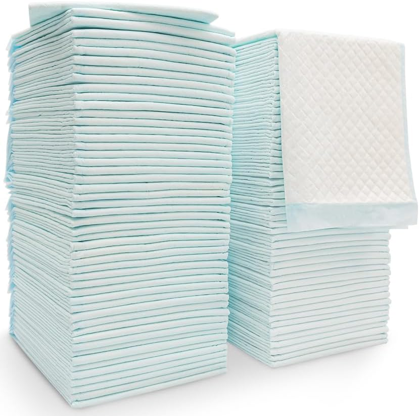 Rekibaby Disposable Changing Pad for Baby, 45Cm X 33Cm Pack of 100, Waterproof Diaper Change Mat Thick Strong Absorption Underpads, Pet, Urine Pad, Bed Table Protector Pad