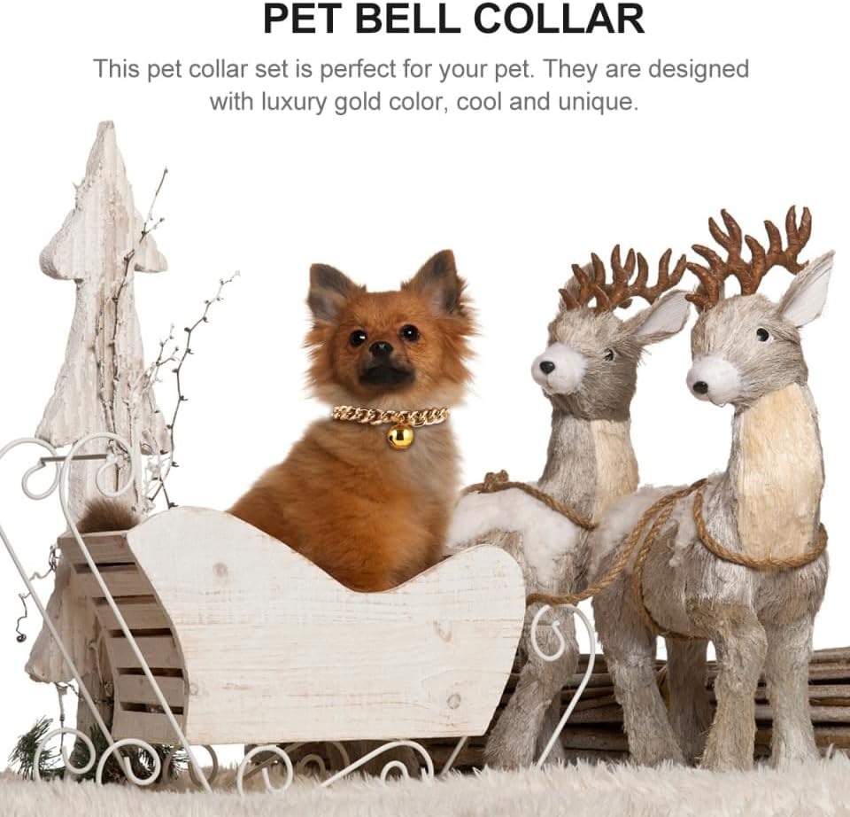 1Pc Pet Bell Collar Pet Necklace for Cats and Dogs Portable Decoration Accessories Stylish Pet Supplies with Bell Pendant image number 2