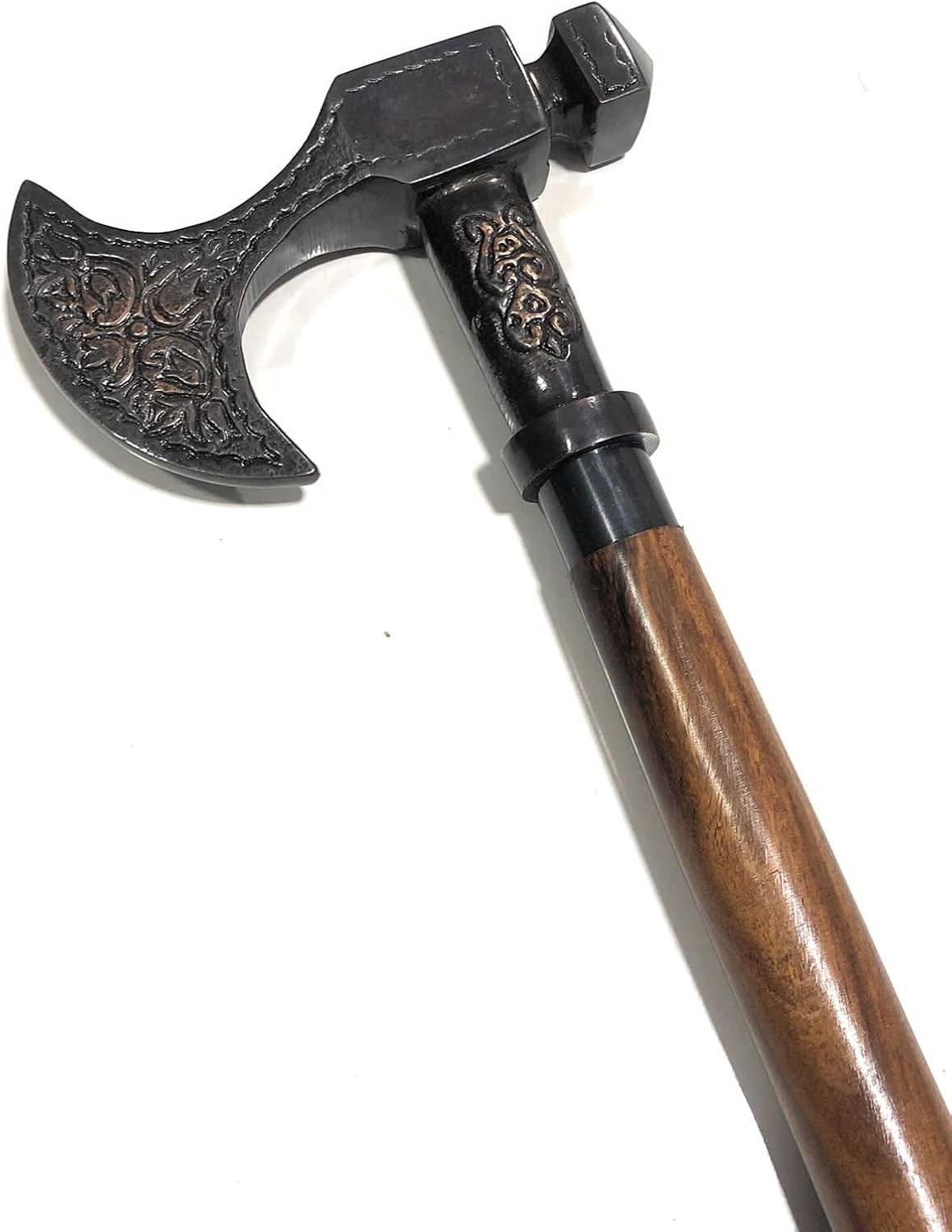 ARTIZANSTORE Antique Solid Brass Walking Stick Viking Wooden Walking Cane for Men and Women Handle Nautical Style Walking Stick Wooden Cane, Brown image number 4