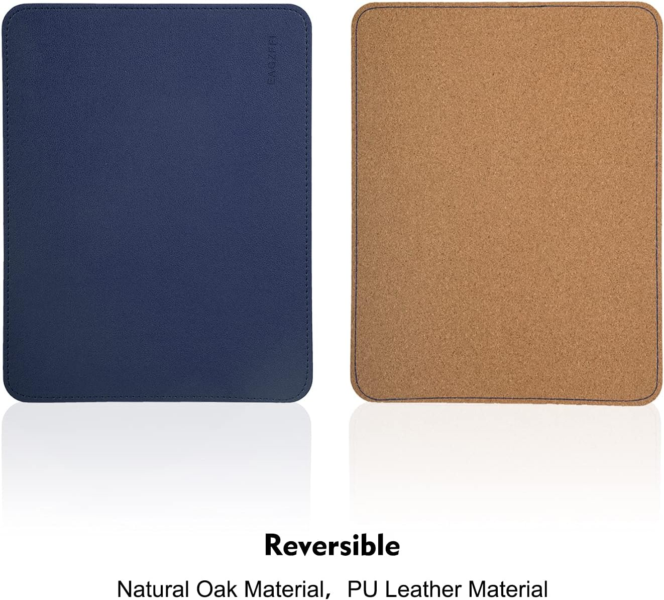 Leather Mouse Pad,Wood Mouse Pad,Double Side Mouse Pad,Stitched Edges,Equipped with Coaster Mouse Pads for Laptop,Office & Home,1 Pack,8Inch11Inch,Eagzffi(Blue) - Apricot image number 4