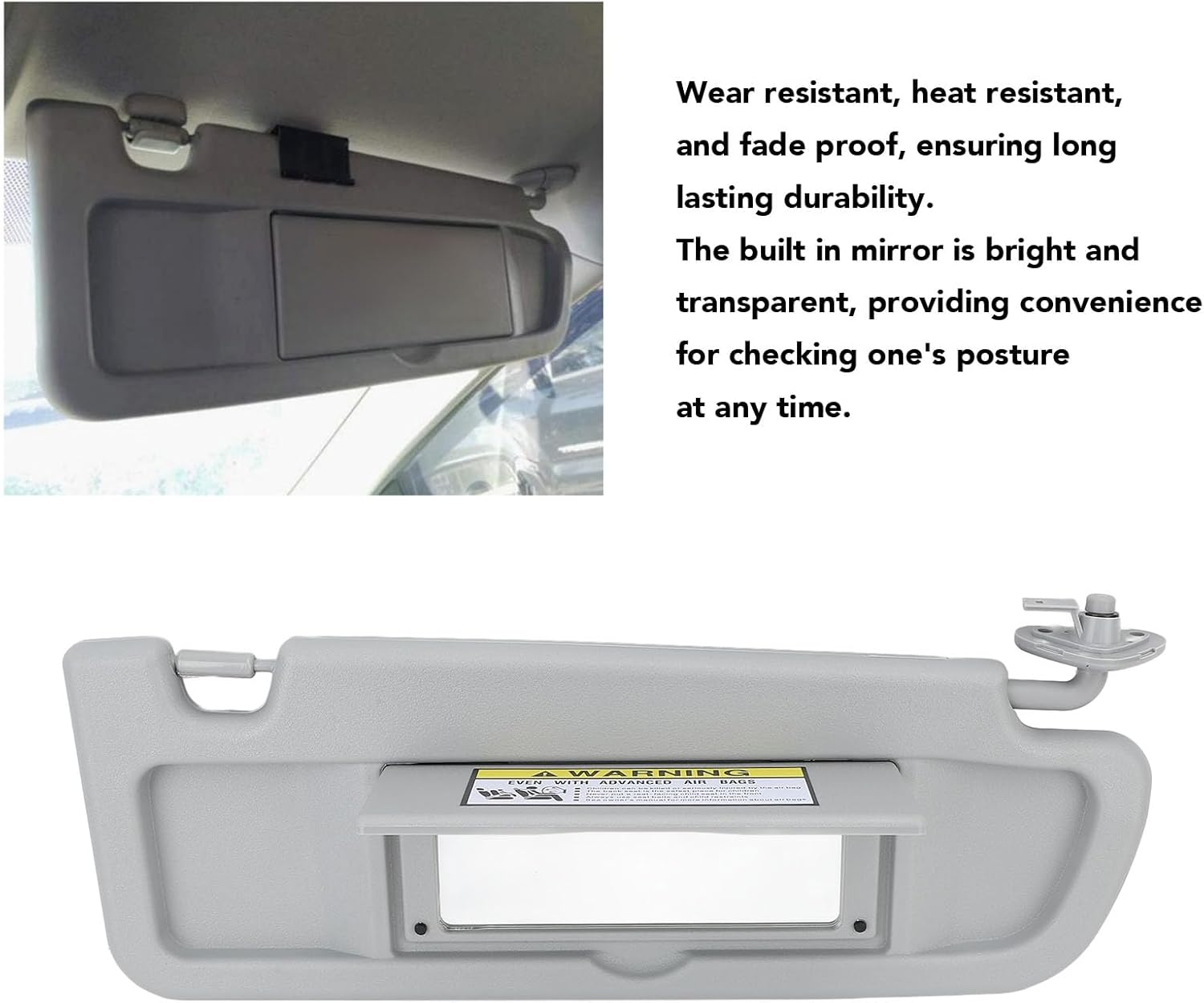 Sun Visor Compatible with Civic 2006 2007 2008 2009 2010 2011, Left & Right Driver Passenger Side Sun Visors Replaces, Clear Mirro, with Sun Visor Clip for Civic (Right Passenger image number 3