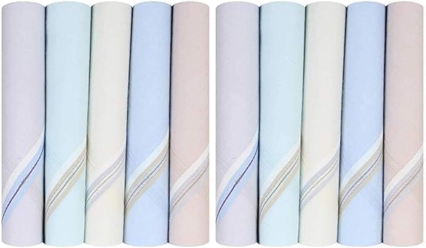 Caruso Italy Men'S Premium 100% Pure Cotton Handkerchief Colored Border - (46X46 Cm)