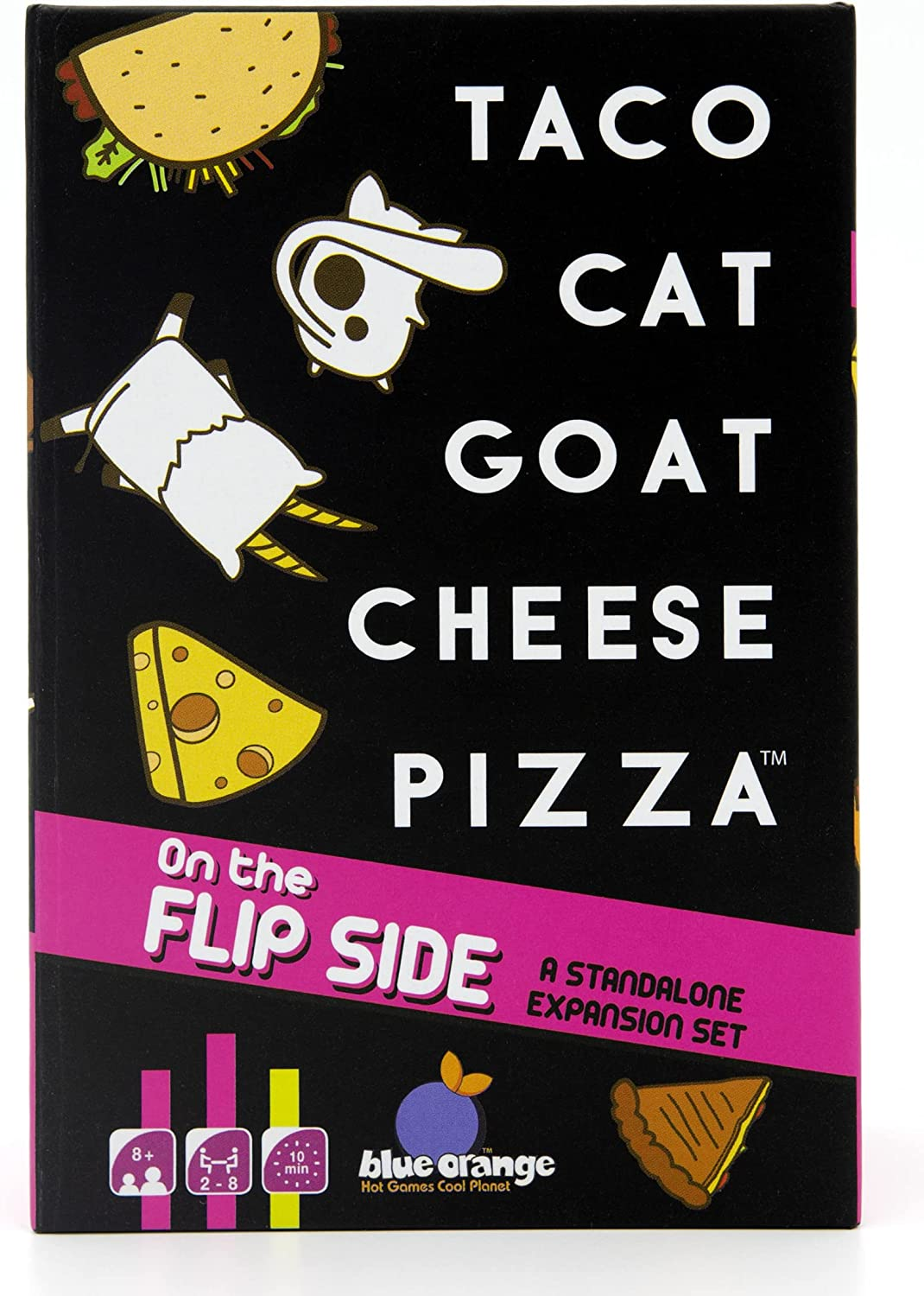 Blue Orange Games Taco Cat Goat Cheese Pizza on the Flip Side (Stand Alone Expansion), Multi-Colour (09042) image number 1