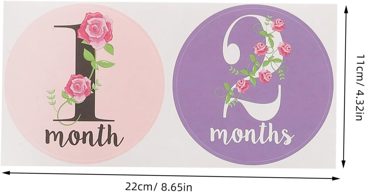 12Pcs Milestone Stickers Set Adorable Newborn Month Belly Stickers Creative Monthly Paste Photo Props for Growth Announcement and Keepsake image number 5