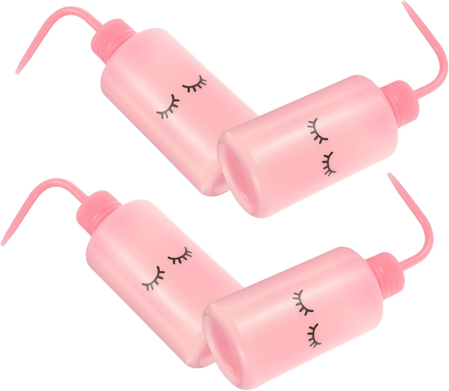 Kisangel 4Pcs Eyelashes Washing Bottles Portable Squeeze Plant Watering Bottles Angled Neck for Care and Precise Watering Design