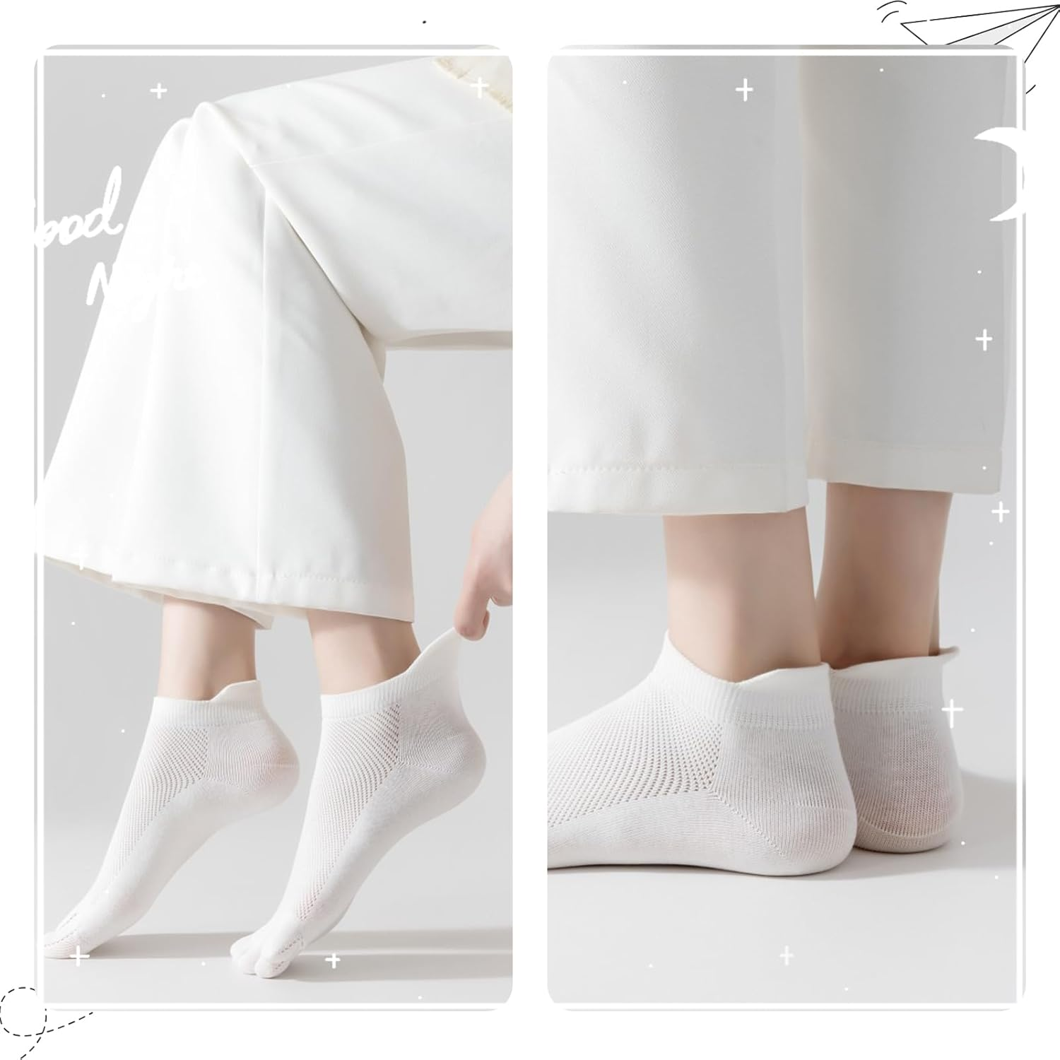 Daelesr 5 Pairs Toe Socks for Women, No Show Sports Socks 4-12, Non Slip Ankle Socks, Breathable Running Socks, Low Cut Liner Socks All Season image number 1