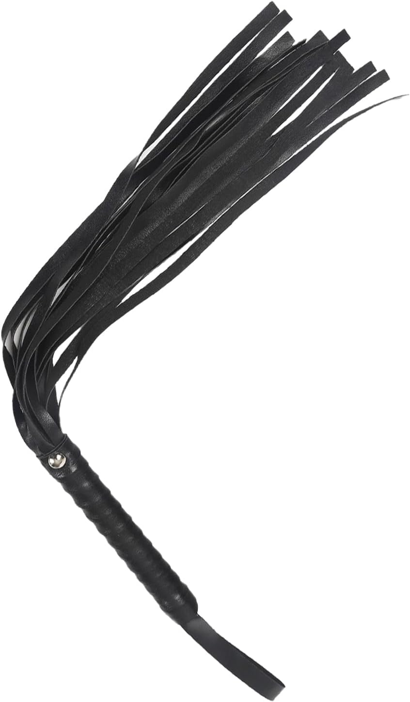48Cm Horse Riding Crop & Training Whip - Faux Leather Paddle Horse Crop PU Leather Equestrian Whip for Horse Training, Dressage & Riding Accessories(Black)