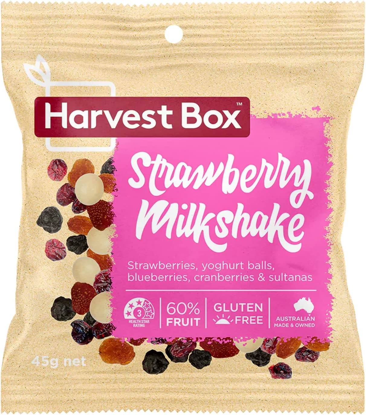 Harvest Box Strawberry Milkshake Snack Pack, 10X45 Grams image number 1
